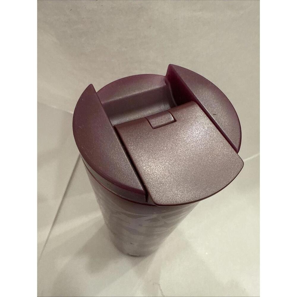 Starbucks Rare Holiday Plum Maroon Floral Insulated Hot Mug Tumbler 16oz New - Picture 2 of 8